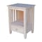 International Concepts Rectangle Mission Tall End Table Includes Drawer, 21 W, 17 L, 28.5 in H, Wood, Unfinished BJ6TD - alternate 1